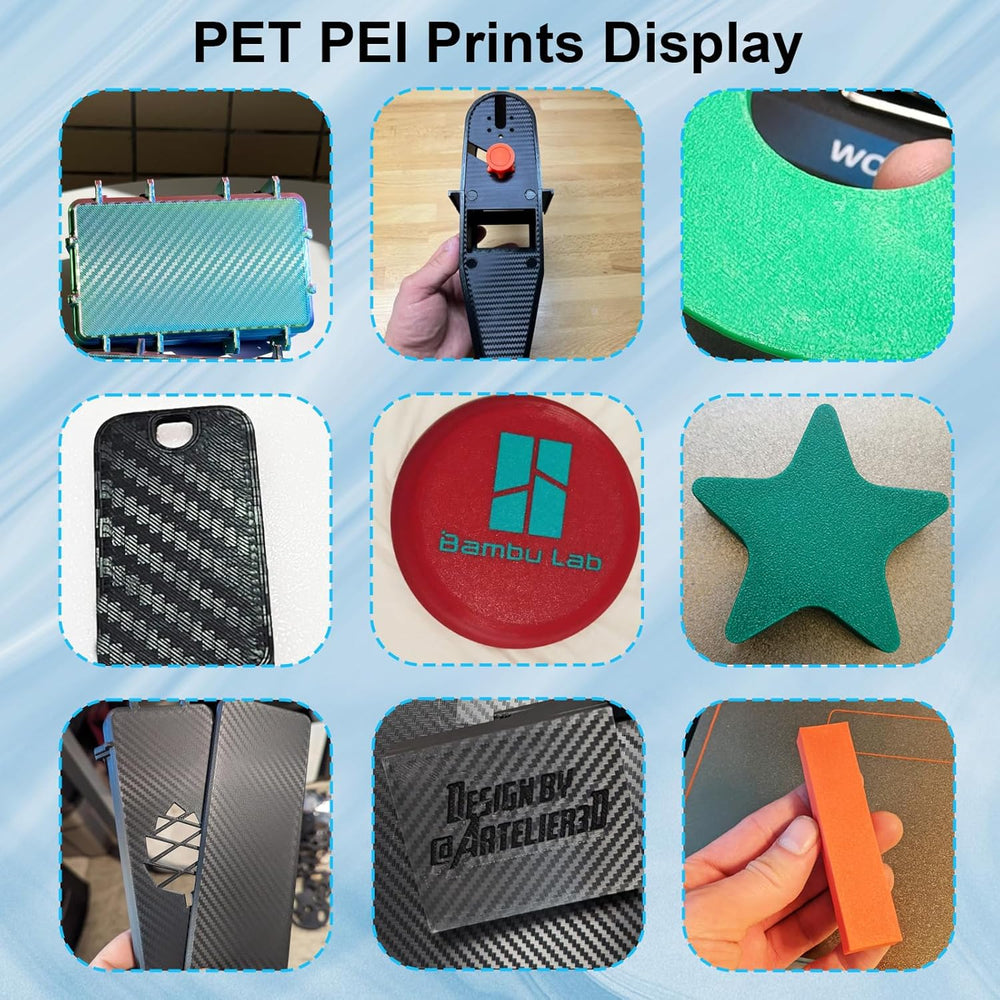 适用于 Bambu Lab A1 Mini 的柔性 PET PEI 构建板,双面碳纤维 PET+纹理 PEI 弹簧钢板 184x184mm,适用于 Bambu A1 Mini 3D 打印机