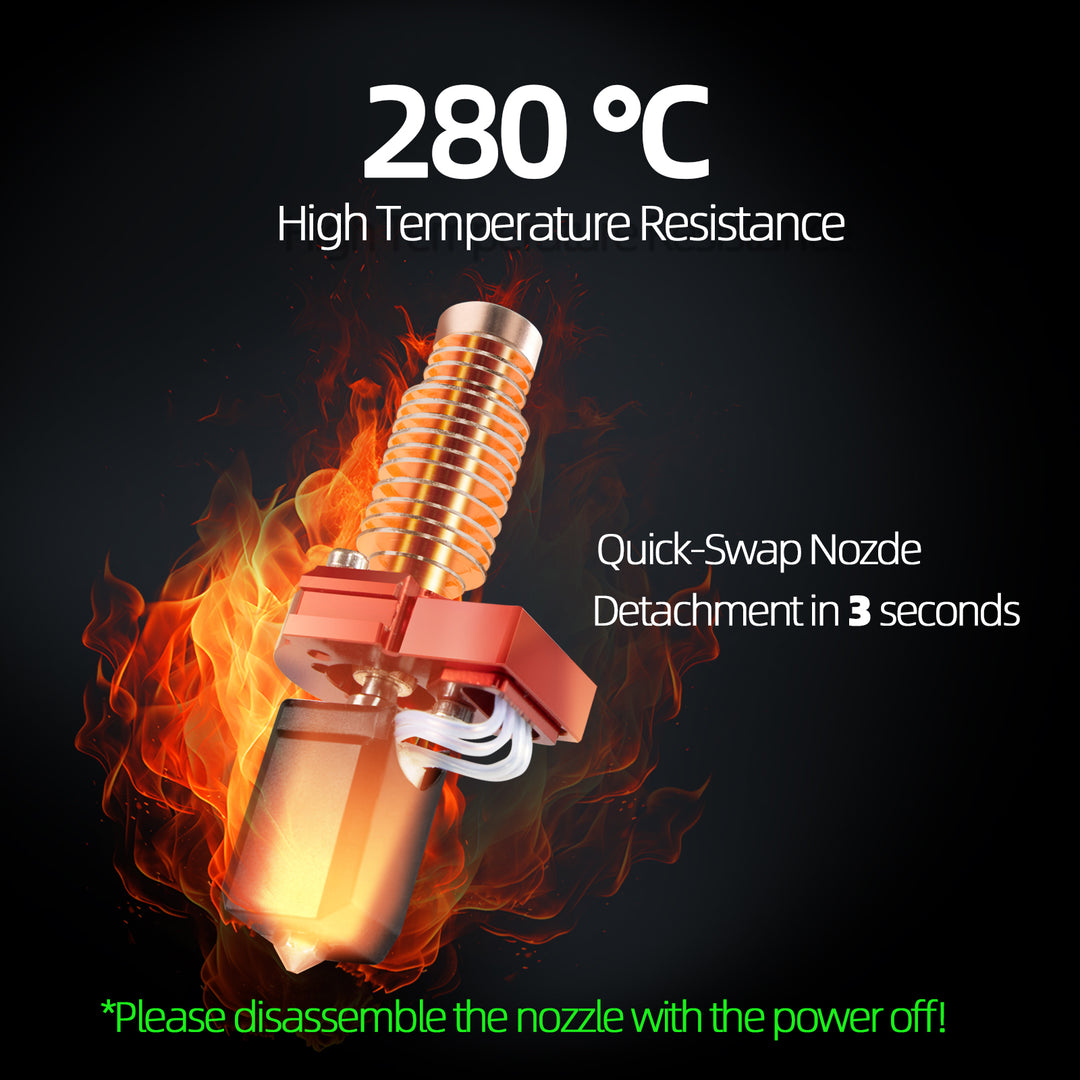 IdeaFormer升级版快拆式热端挤出机套件，带可拆卸喷嘴，适用于Flashforge AD5M/AD5M Pro