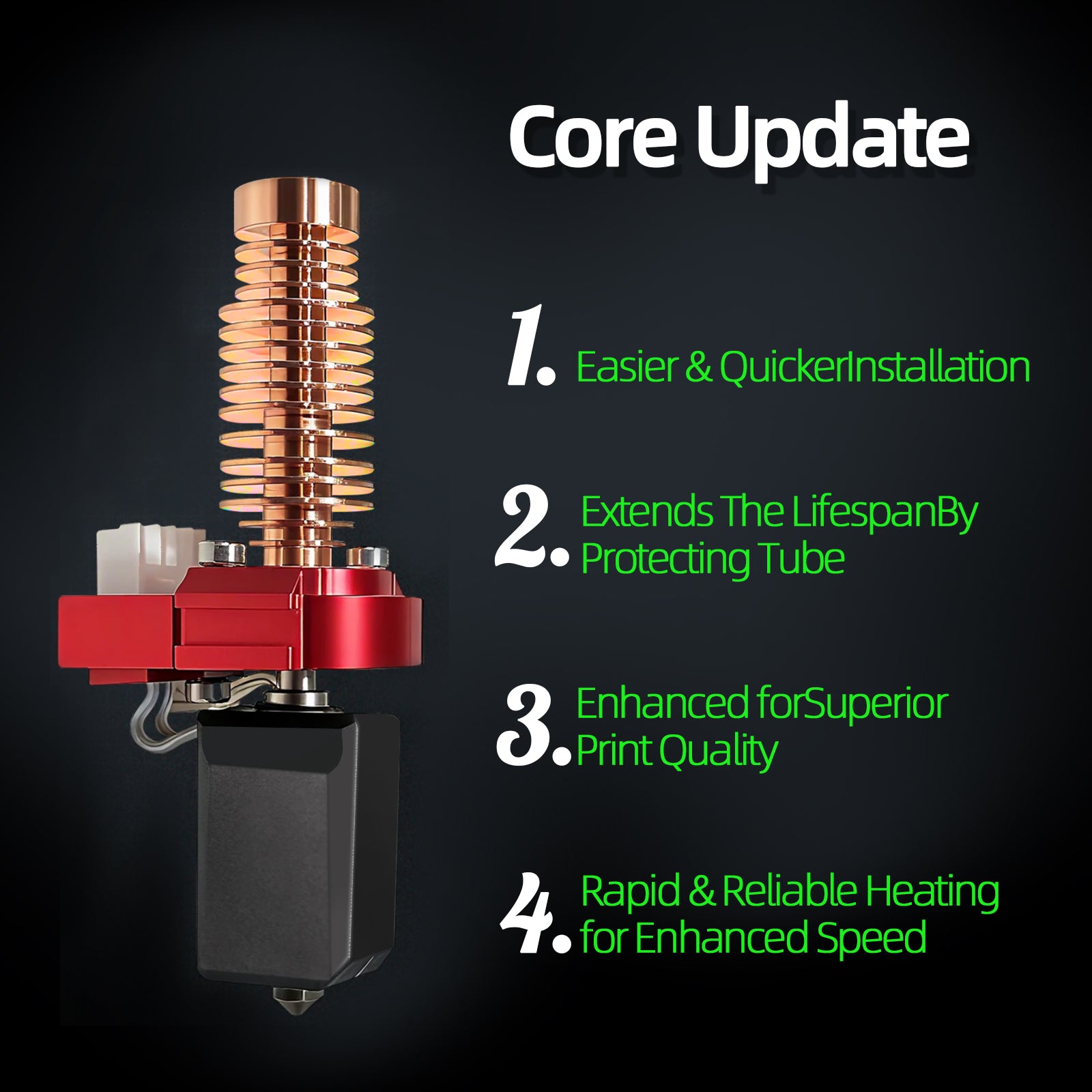 IdeaFormer Upgrade Quick-Release Hotend Extruder Kit, with Detachable Nozzle, for Flashforge AD5M/AD5M Pro