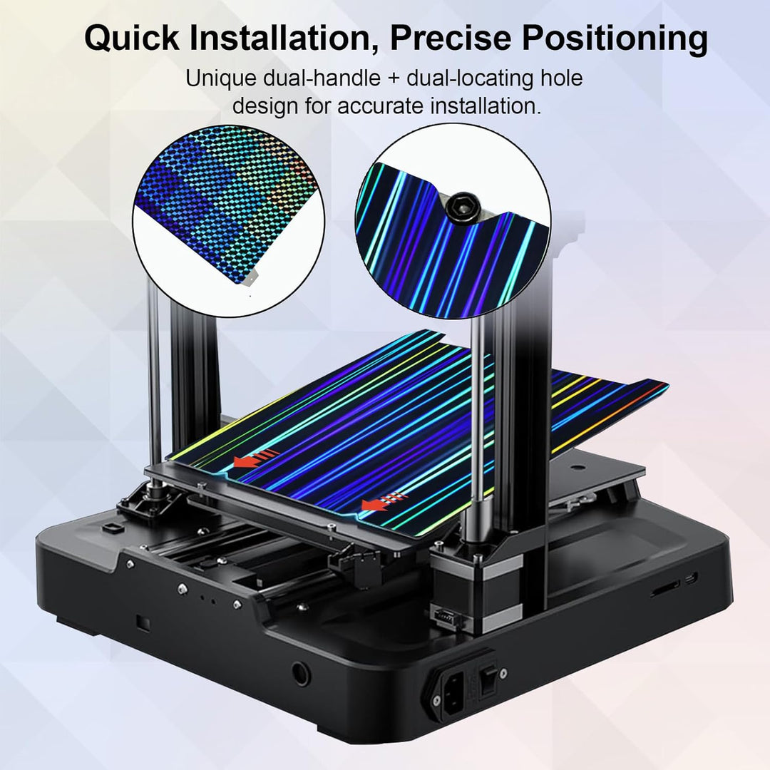 H1H 光滑构建板适用于 Creality K1C/K1/SE/Ender 3 V3 SE/Ender 3 V3 KE/Ender 3 S1/Pro/Ender 5 S1，柔性双面光束+幻影 H1H 效果板无磁性板 235x235mm