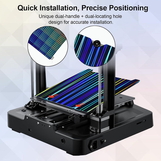 H1H 光滑构建板适用于 Creality K1C/K1/SE/Ender 3 V3 SE/Ender 3 V3 KE/Ender 3 S1/Pro/Ender 5 S1，柔性双面光束+幻影 H1H 效果板无磁性板 235x235mm