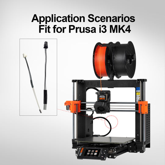 IdeaFormer Prusa i3 MK4 XL 3D 打印机加热器盒和热敏电阻 24V 40W 套件，FDM 3D 打印机配件高温传感器快速更换挤出机热端部件加热管元件