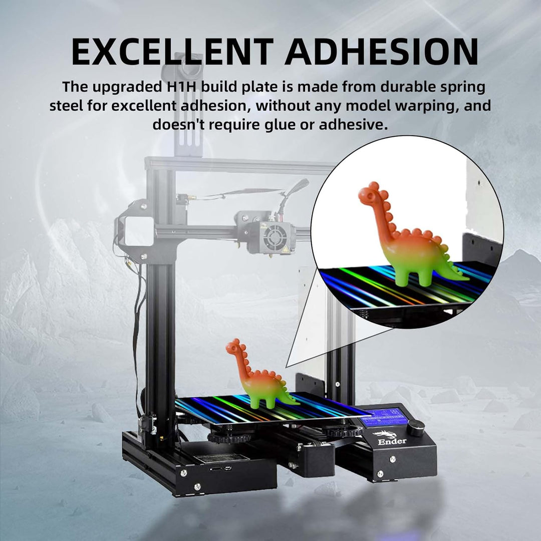 H1H 构建板 235x235mm，双面光束+幻影柔性弹簧钢板，适用于 Creality Ender 3/Ender 3 Pro/Ender 3 V2/Ender 3 V2 Neo/ELEGOO Neptune 3/Neptune 4/Pro 底板