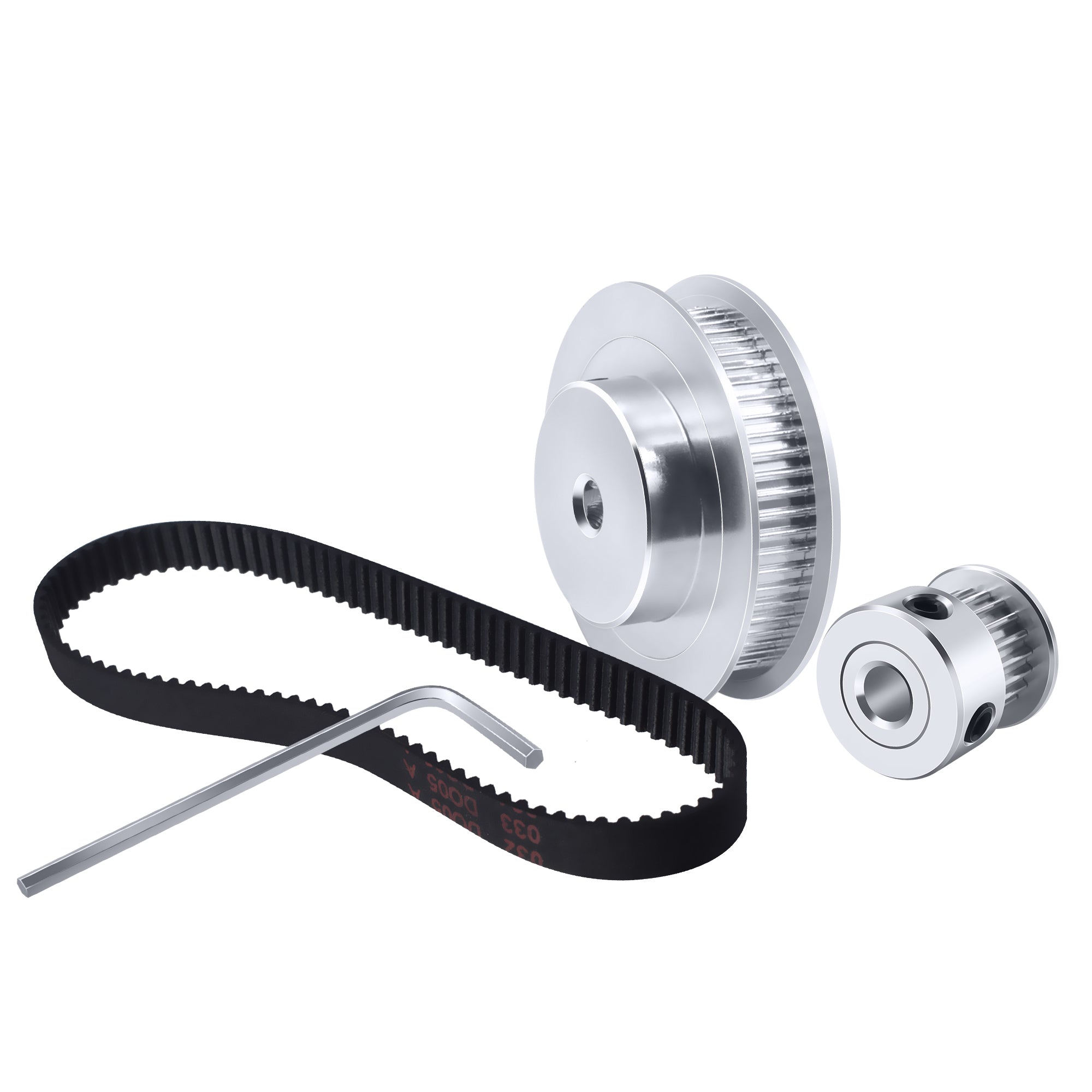 1个60齿正时皮带轮+1个20齿正时皮带轮+1条正时皮带+1把2.0六角扳手