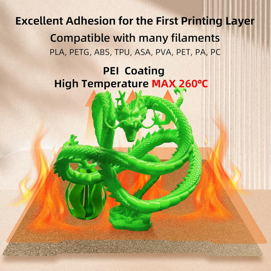 适用于 Prusa i3 MK3S Core One 的 PEI 构建板，双面纹理 PEI 弹簧钢板柔性 PEI 板 241x253.8mm，适用于 Prusa I3 MK2 MK2.5S MK52 MK3 MK3S+ MK4 Core One 3D 打印机