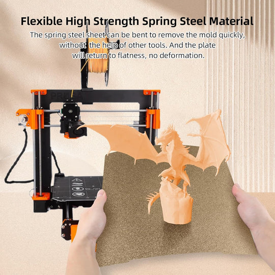 适用于 Prusa i3 MK3S Core One 的 PEI 构建板，双面纹理 PEI 弹簧钢板柔性 PEI 板 241x253.8mm，适用于 Prusa I3 MK2 MK2.5S MK52 MK3 MK3S+ MK4 Core One 3D 打印机