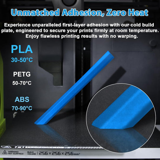 带二维码的纹理 PEI 冷构建板，适用于 Bambu Lab P1P/P1S/X1C/X1/X1E/A1 257x257mm，PEI 弹簧钢冷板低温打印底板，适用于 Bambu Labs 3D 打印机