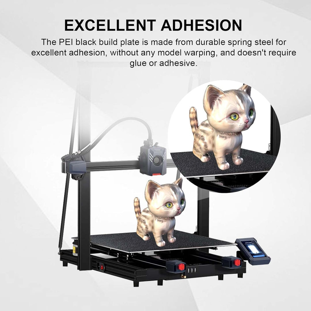 黑色 PEI 弹簧钢板无磁性构建板 410x410mm，双面 PEI 打印床，适用于 Anycubic Chiron 和 Voron 400/CR-10 S4/CR-6 Max/RepRap X400/T-REX/2+/T-Rex 3.0/Raptor 2