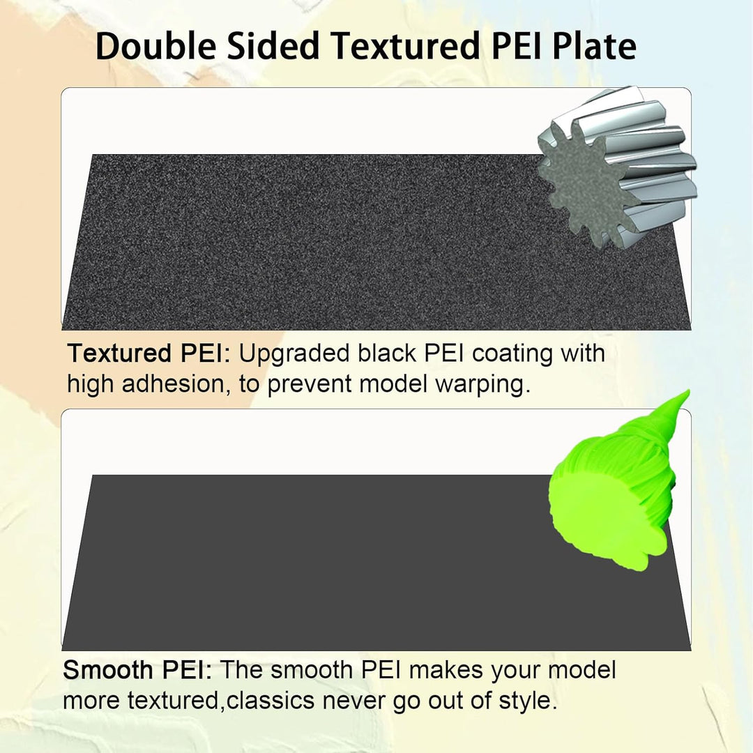 适用于 Creality K1/K1C/K1 SE/Ender 3 V3 SE/V3 KE/5 S1/S1/Pro 的光滑纹理 PEI 构建板，弹簧钢床 235x235mm 3D 打印机平台