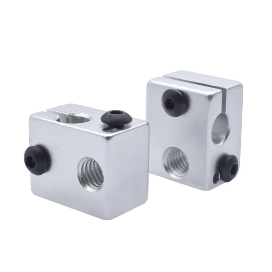 IdeaFormer 2pcs 3D Printer Parts E3D V6 Upgraded Block Aluminum Brass Official Heater Block For PT100 Thermistor NTC100K J-head Hotend Extruder