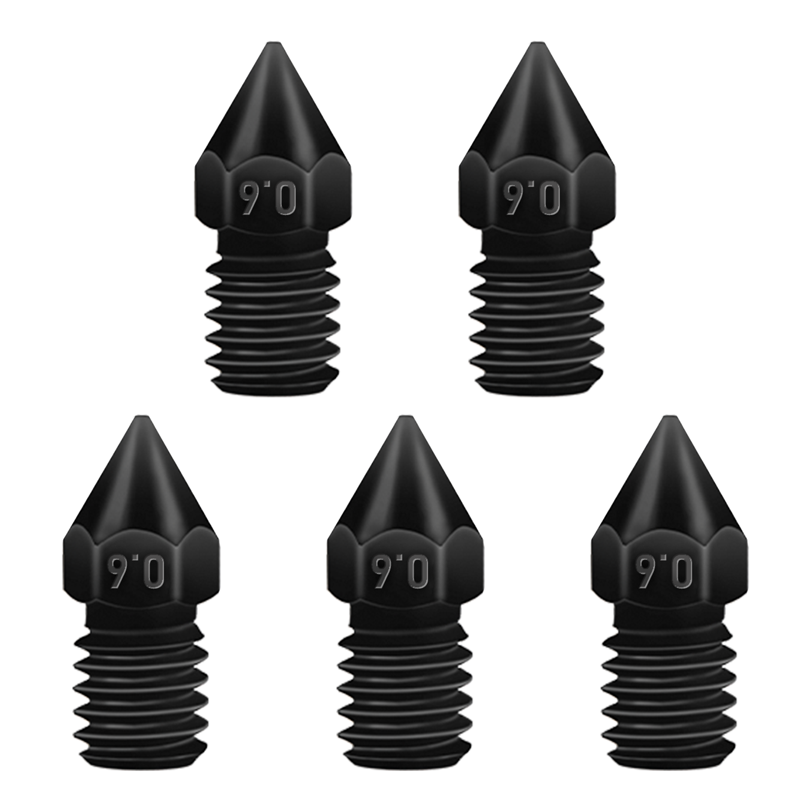 IdeaFormer 5Pcs IR3 V2 Hardened Steel Nozzles, IR3 V2 3D Printer Hardened Steel Extruder Hotend Nozzle Kit, the sizes 0.4/0.6/0.8mm, Support Filament TPU/PLA/PETG/ABS