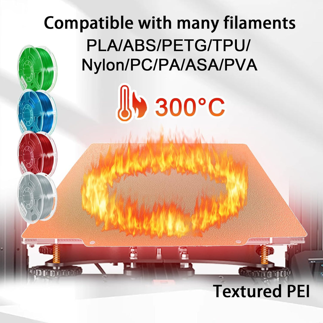 纹理 PEI 打印底板 310x320mm，PEI 弹簧钢底板，带磁性打印底板，适用于 Ender 3 Max/Ender 3 Max Neo/CR-10 V2/V3/CR-10S Pro/CR-X/CR-10 Pro V2/Kobra Plus/Sovol SV04