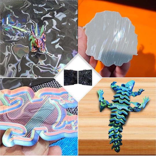 光滑 PER 打印底板 257x257 毫米，灵活抽象水波纹+木纹 PER 弹簧钢底板，适用于 Bambu Lab X1/X1C/X1E/A1/P1P/P1S
