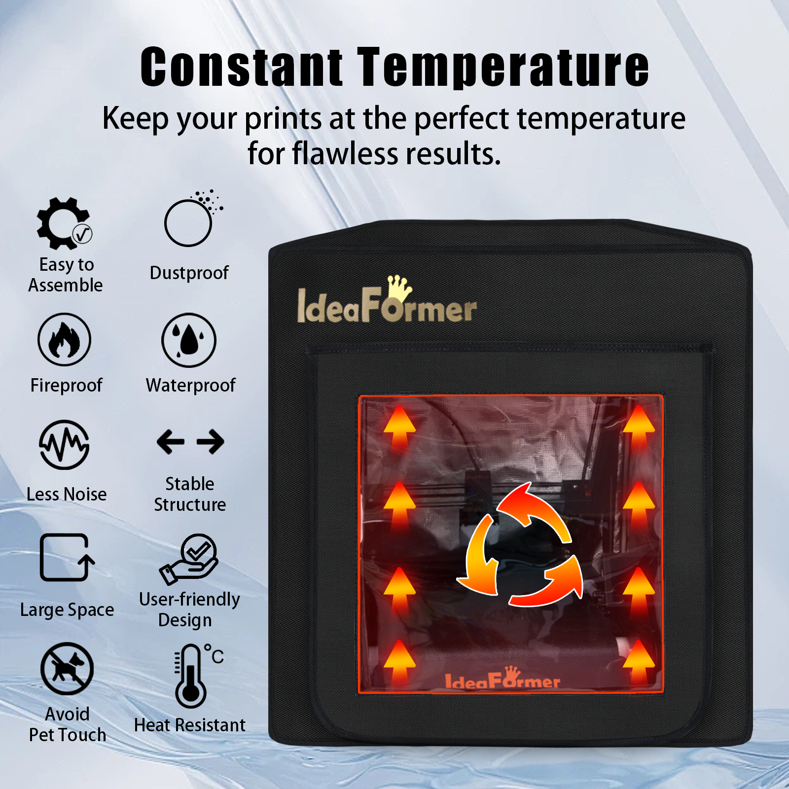 IdeaFormer 官方 IR3 V2 3D 打印机外壳，适用于 IR3 V2 3D 打印机的优质防火防尘帐篷恒温保护罩