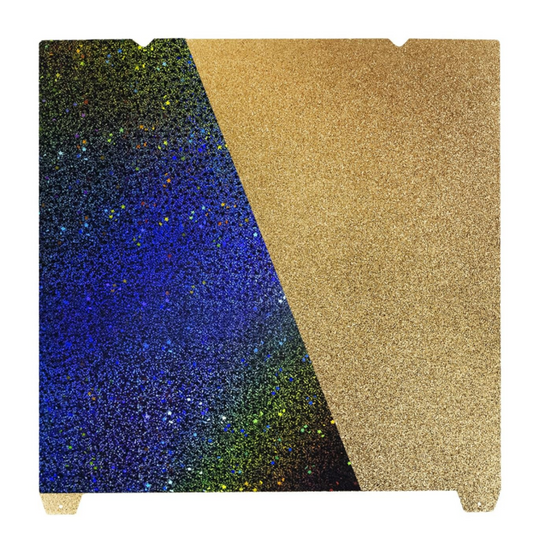 IdeaFormer レインボースターリーPEY+テクスチャードゴールドPEIスプリングスチールビルドプレート、315×310mm、Creality K1 Max/Ender 3 V3 Plus用