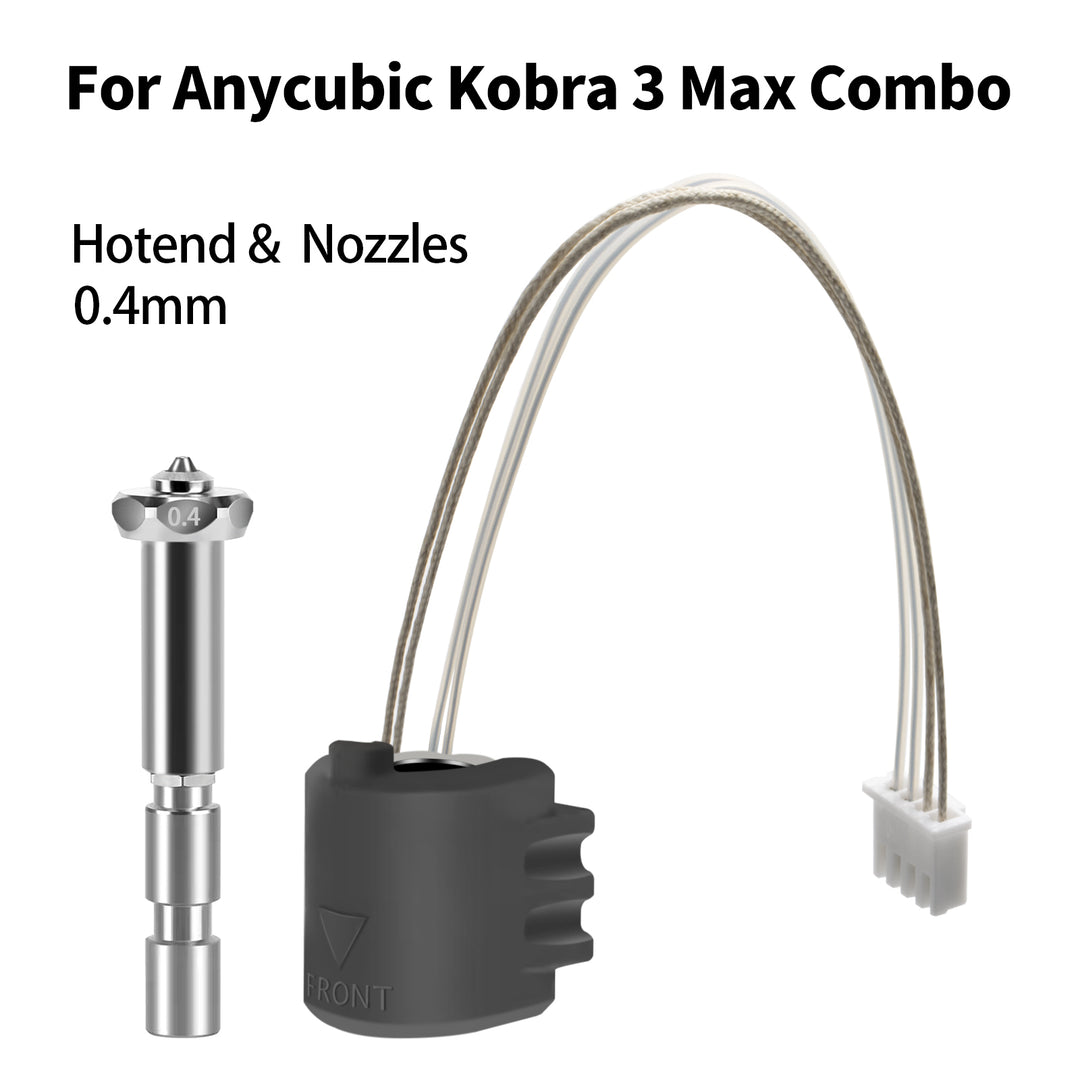IdeaFormer 陶瓷热端适用于 Anycubic Kobra3 Max，配备 24V 80W 陶瓷加热元件，0.4mm 集成喷嘴，适用于 K3 Max 系列打印机