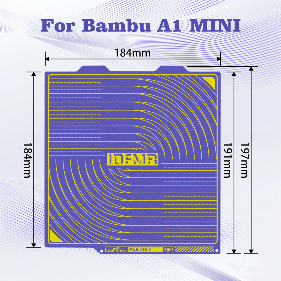 IdeaFormer 冷打印板适用于 Bambu Lab P1P/P1S/X1C/X1/X1E/A1，184*184mm 双面 PEI 打印纸适用于 Bambu Lab 系列打印机
