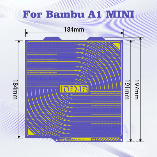 IdeaFormer 冷打印板适用于 Bambu Lab P1P/P1S/X1C/X1/X1E/A1，184*184mm 双面 PEI 打印纸适用于 Bambu Lab 系列打印机