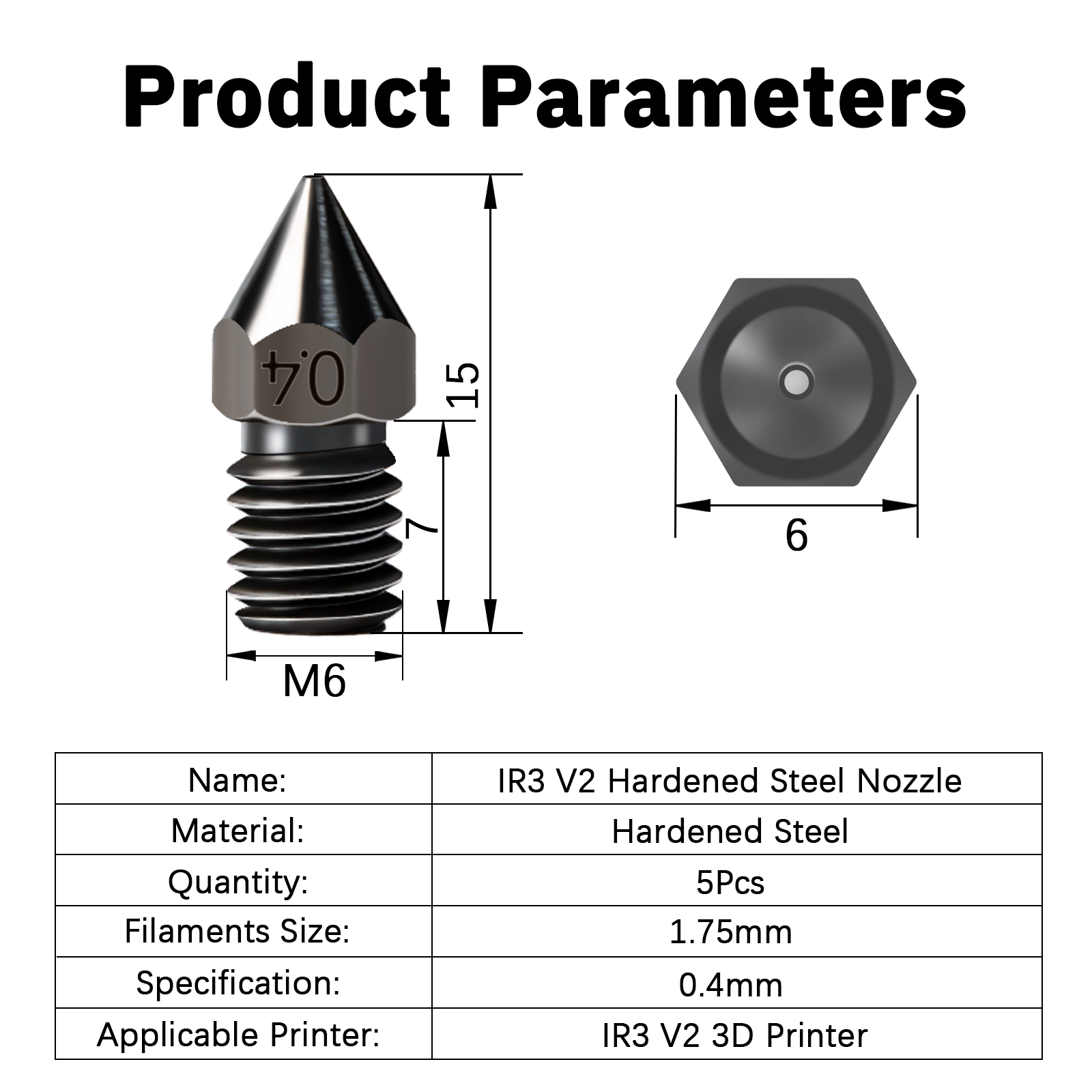 IdeaFormer IR3 V2 Extruder Hotend Kit, with 5 Pcs 0.4mm/0.6mm/0.8mm Hardened Steel Nozzles, Heating Rod, Thermistor, Silicone Scok, Support Filament TPU PLA PETG ABS for IR3 V2 3D Printer
