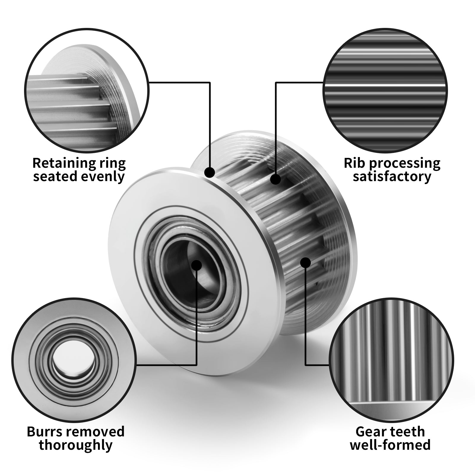IdeaFormer IR3V2惰轮，内径5mm，外径16mm，高度10mm同步带轮，适用于8mm宽同步带