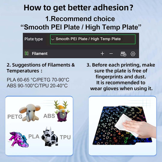 适用于 Bambu Lab X1/X1C/X1E/P1P/P1S/A1 的 PEH 效果板，适用于 Bambu Labs 3D 打印机平台的光滑甜心+水滴弹簧钢构建板 257x257mm
