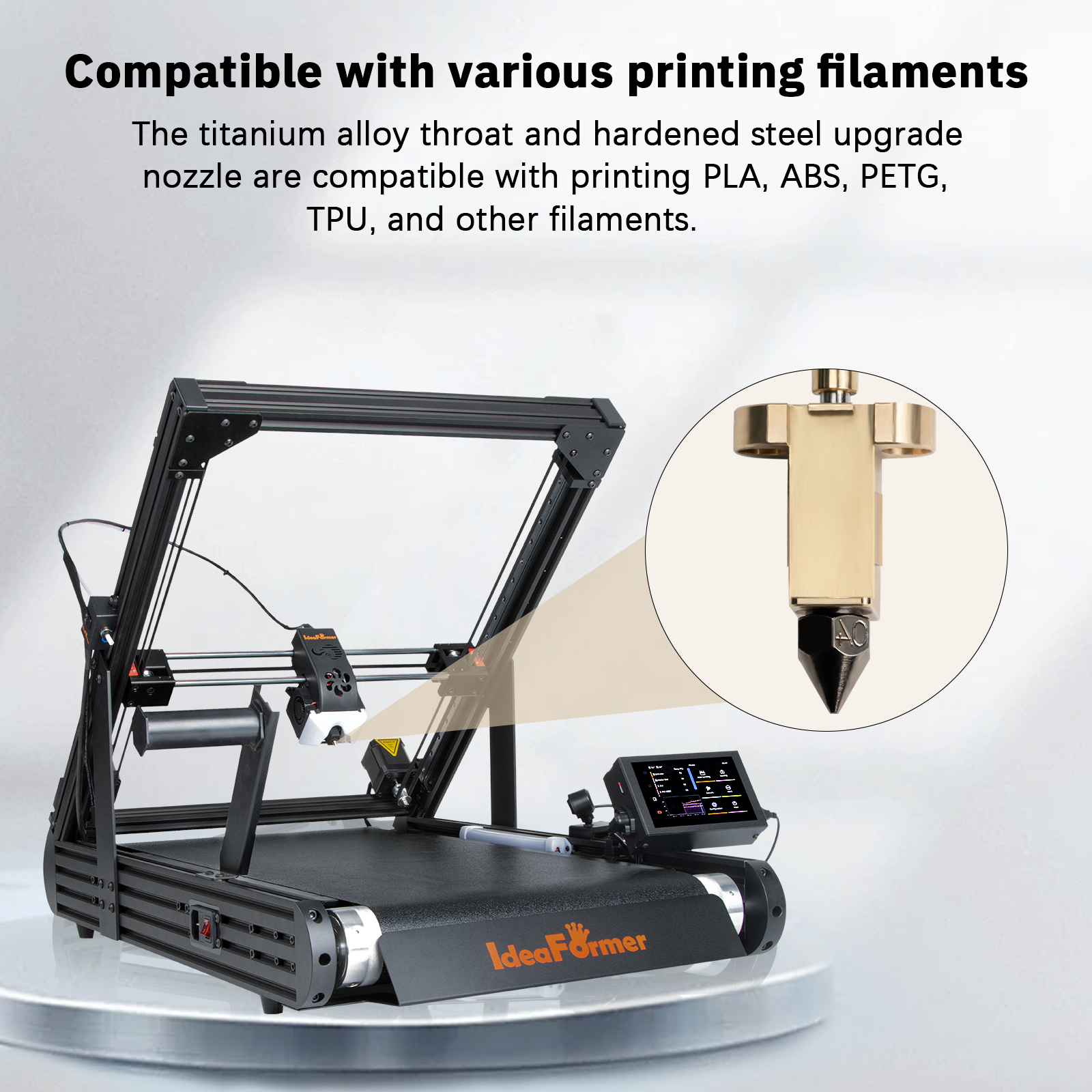 IdeaFormer IR3 V2 Extruder Hotend Kit, with 5 Pcs 0.4mm/0.6mm/0.8mm Hardened Steel Nozzles, Heating Rod, Thermistor, Silicone Scok, Support Filament TPU PLA PETG ABS for IR3 V2 3D Printer