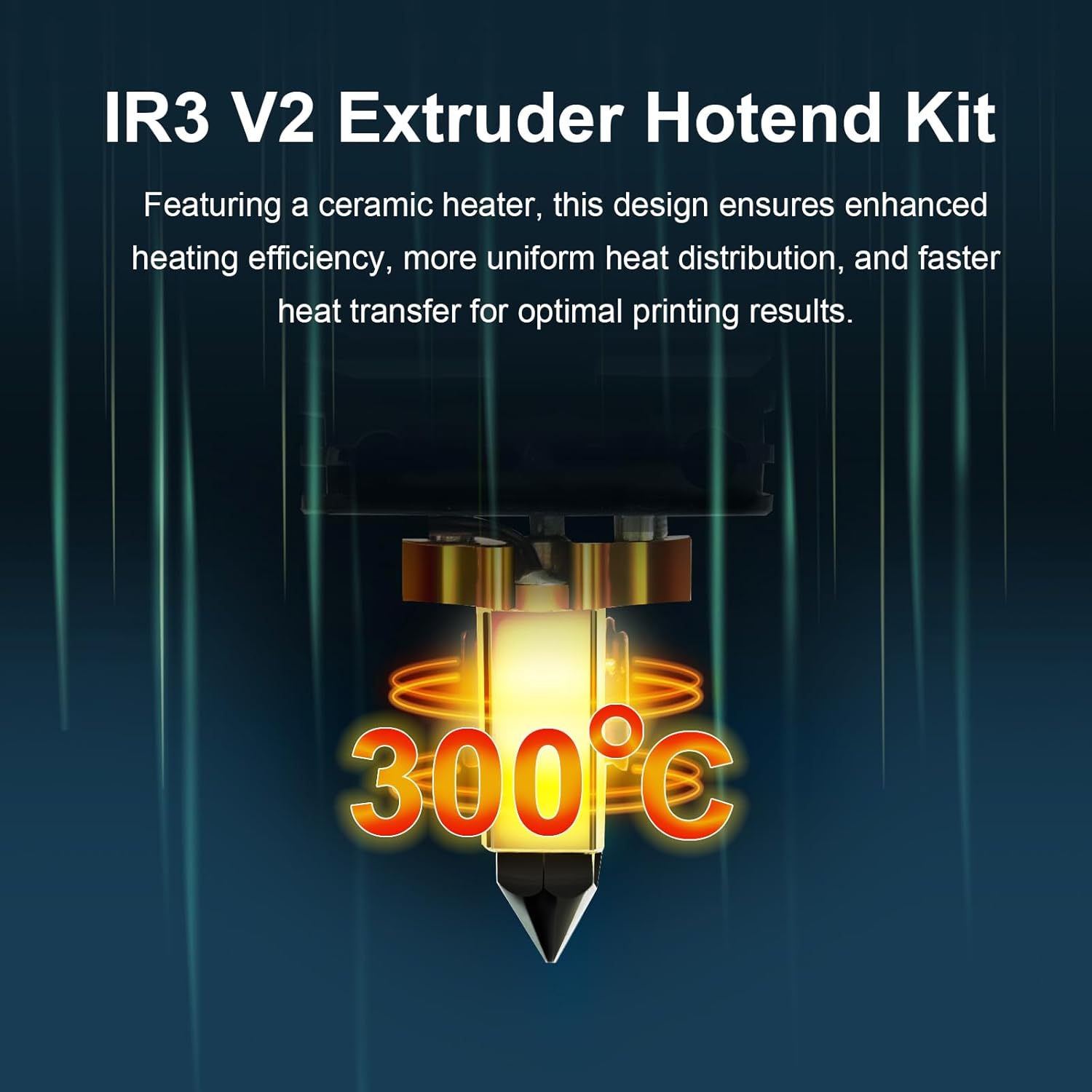 IdeaFormer IR3 V2 Extruder  Kit, Including 1 Pcs 0.4mm Hardened Steel Nozzles, Heating Rod, Thermistor, Throat, and Silicone Sleeve. Support Filament TPU PLA PETG ABS for IR3 V2 3D Printer