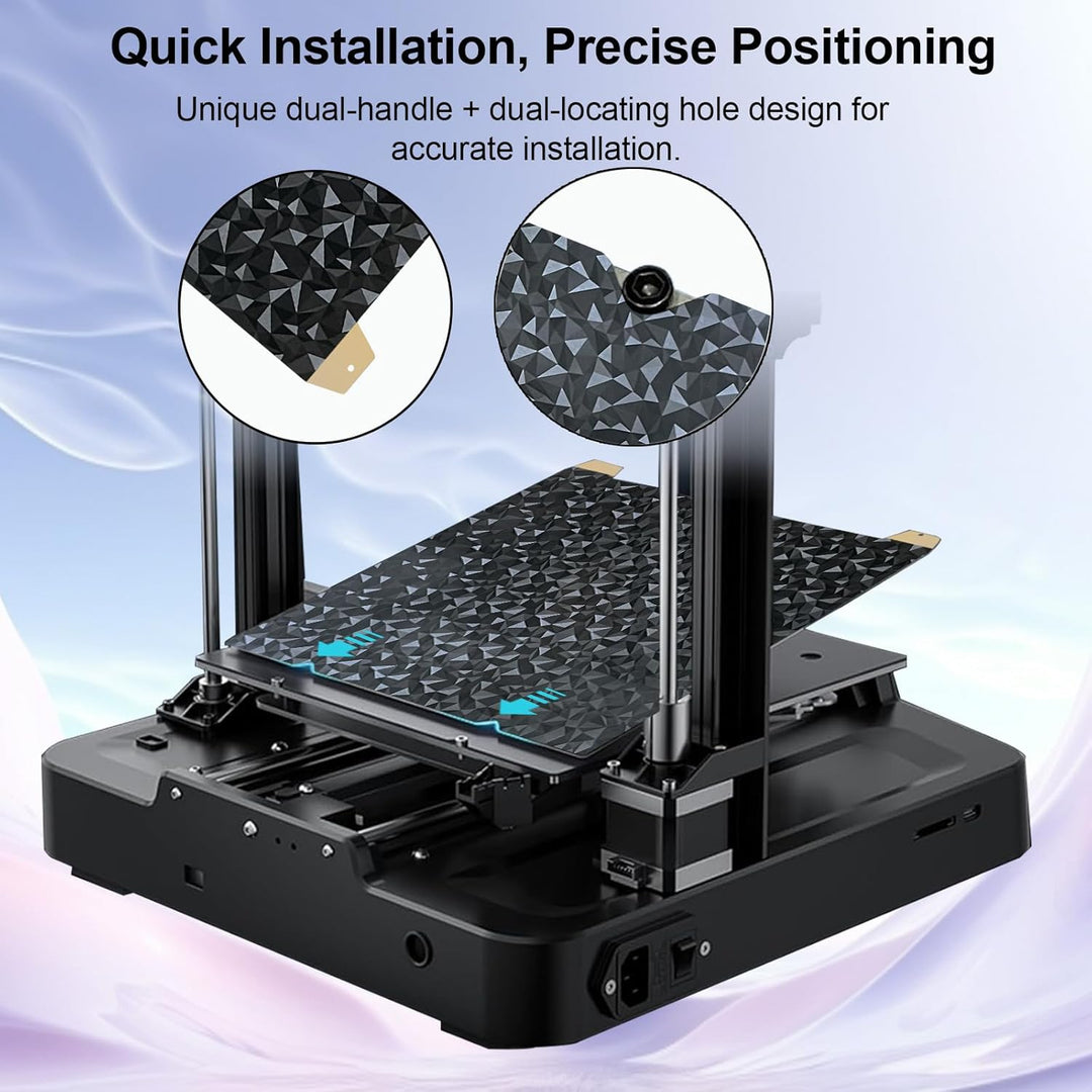 IdeaFormr-3D 光滑 PEO+纹理 PEI 构建板，适用于 Creality K1C/K1/K1 SE/Ender 3 V3 SE/Ender 3 V3 KE/Ender 3 S1/Pro/Ender 5 S1，柔性 PEO PEI 弹簧钢板 235x235mm 无磁性表面板