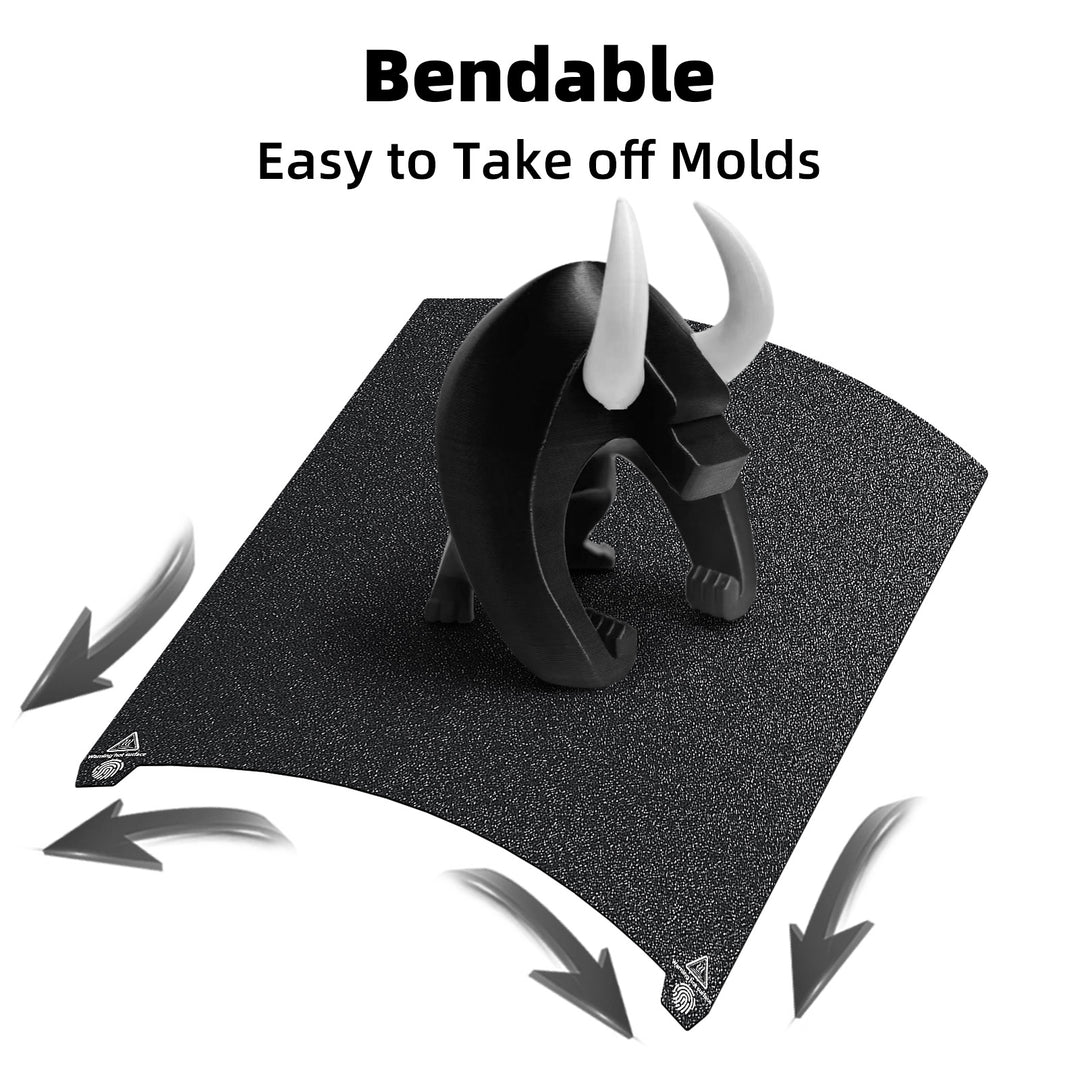 IdeaFormer Double-Sided Textured Black PEI Spring Steel Build Plate,  370×370mm For Creality K2 Plus