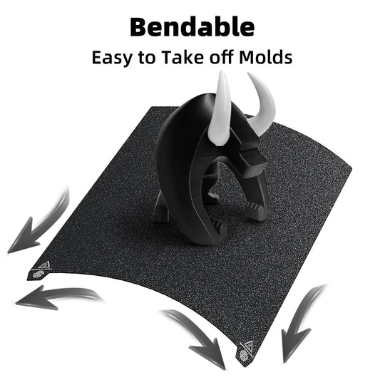 IdeaFormer Double-Sided Textured Black PEI Spring Steel Build Plate,  370×370mm For Creality K2 Plus