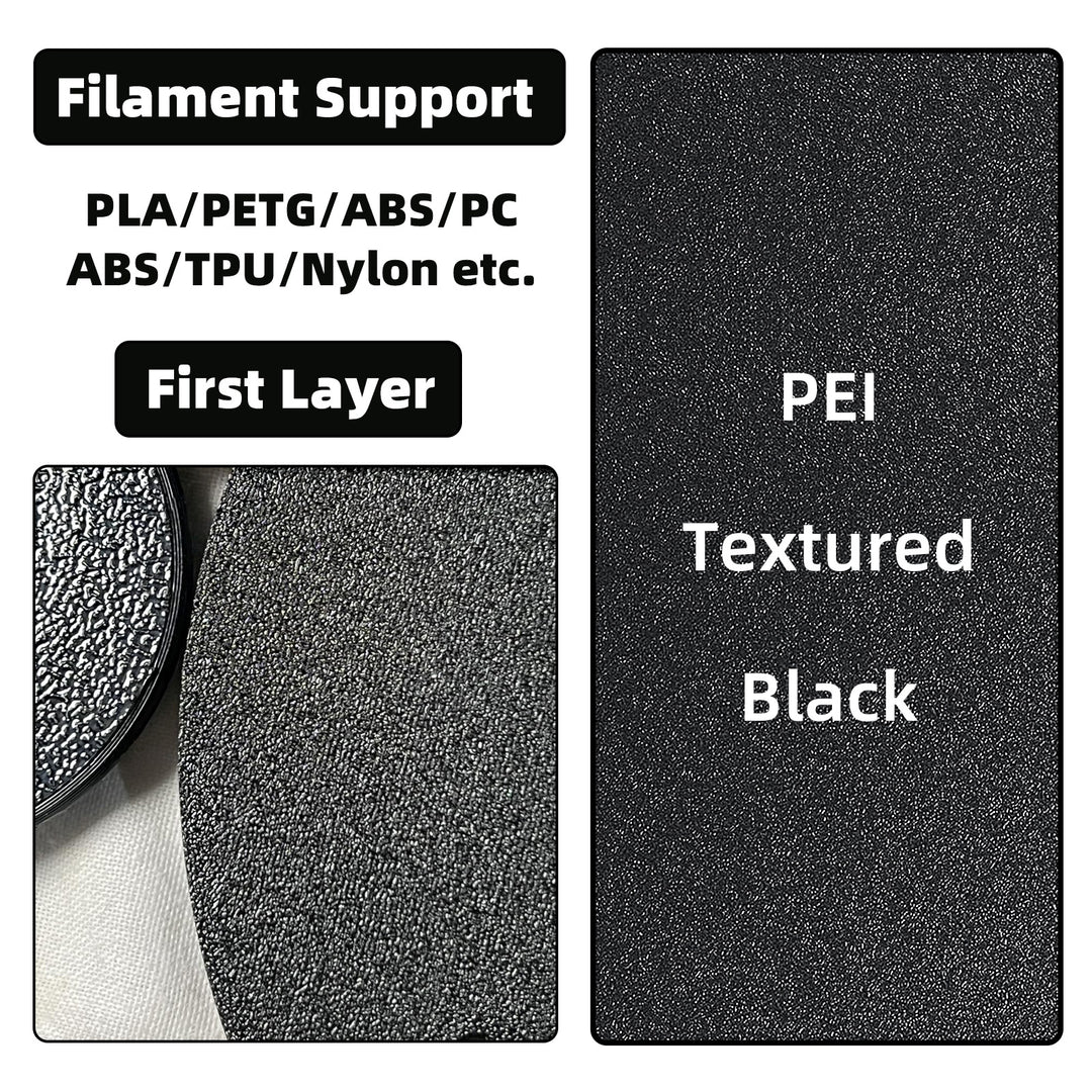 IdeaFormer Double-Sided Textured Black PEI Spring Steel Build Plate,  370×370mm For Creality K2 Plus