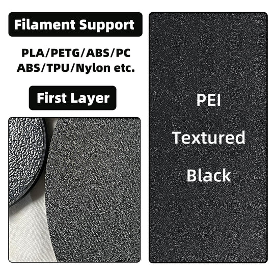 IdeaFormer Double-Sided Textured Black PEI Spring Steel Build Plate,  370×370mm For Creality K2 Plus