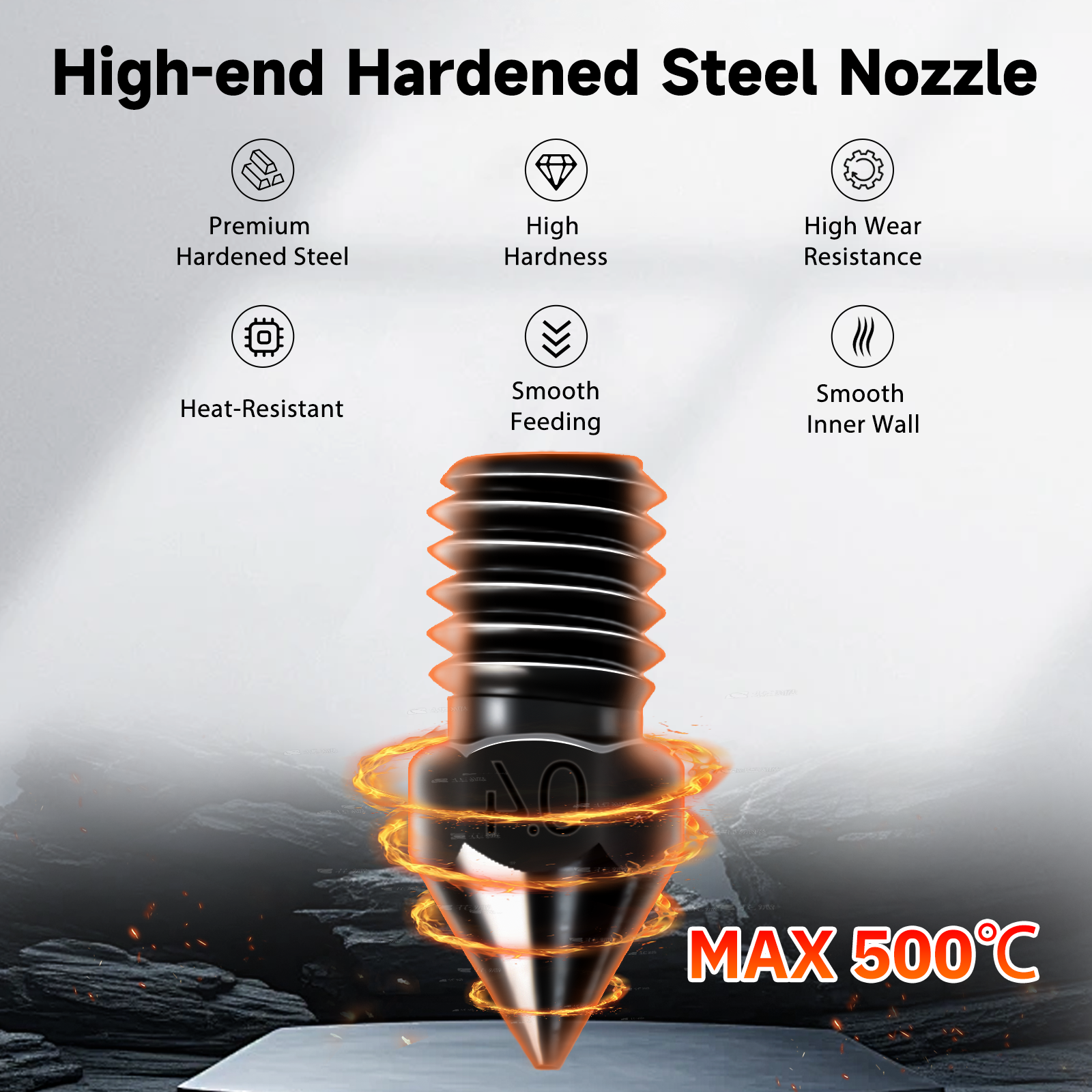 IdeaFormer IR3 V2 Extruder Hotend Kit, with 5 Pcs 0.4mm/0.6mm/0.8mm Hardened Steel Nozzles, Heating Rod, Thermistor, Silicone Scok, Support Filament TPU PLA PETG ABS for IR3 V2 3D Printer