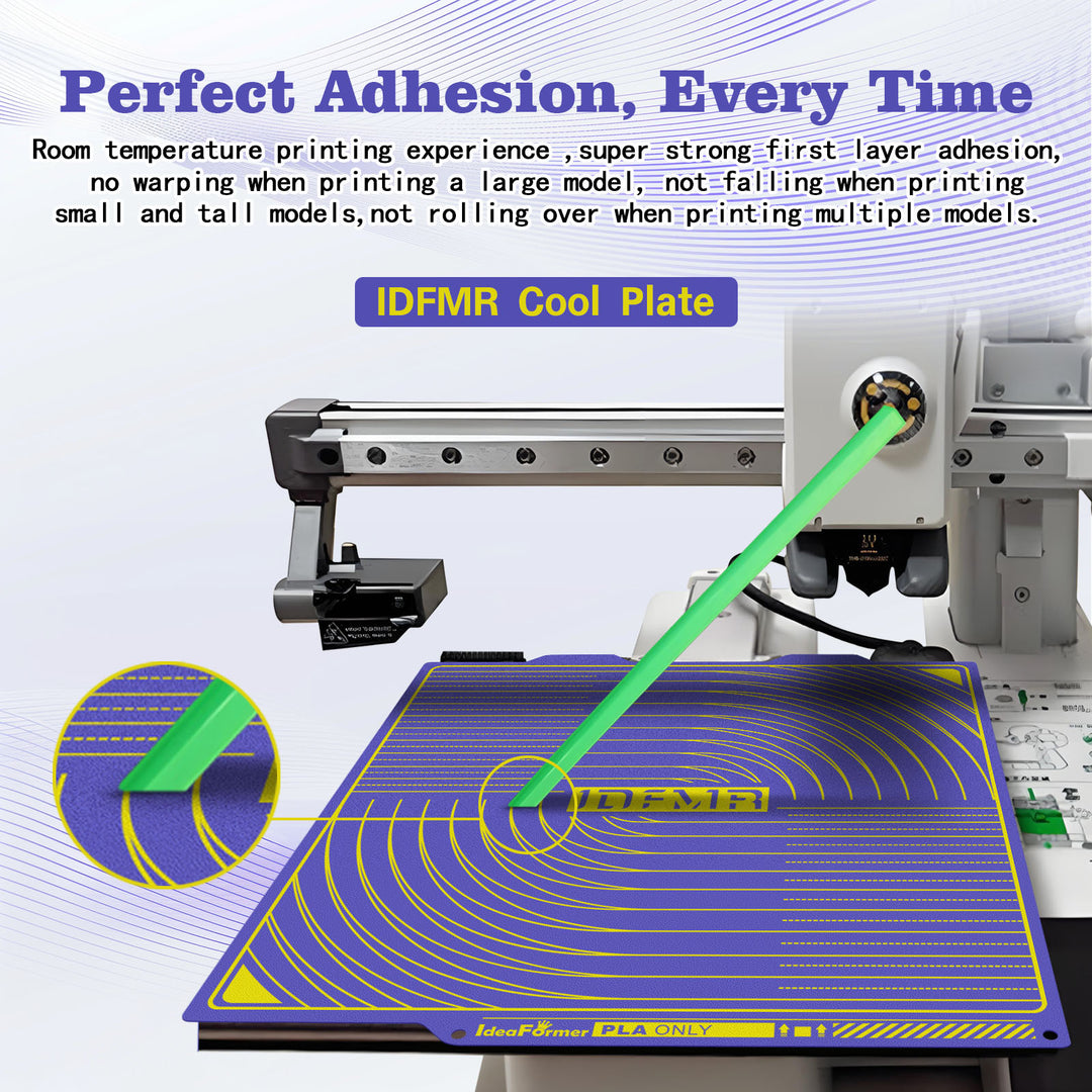 IdeaFormer 冷打印板适用于 Bambu Lab P1P/P1S/X1C/X1/X1E/A1，184*184mm 双面 PEI 打印纸适用于 Bambu Lab 系列打印机