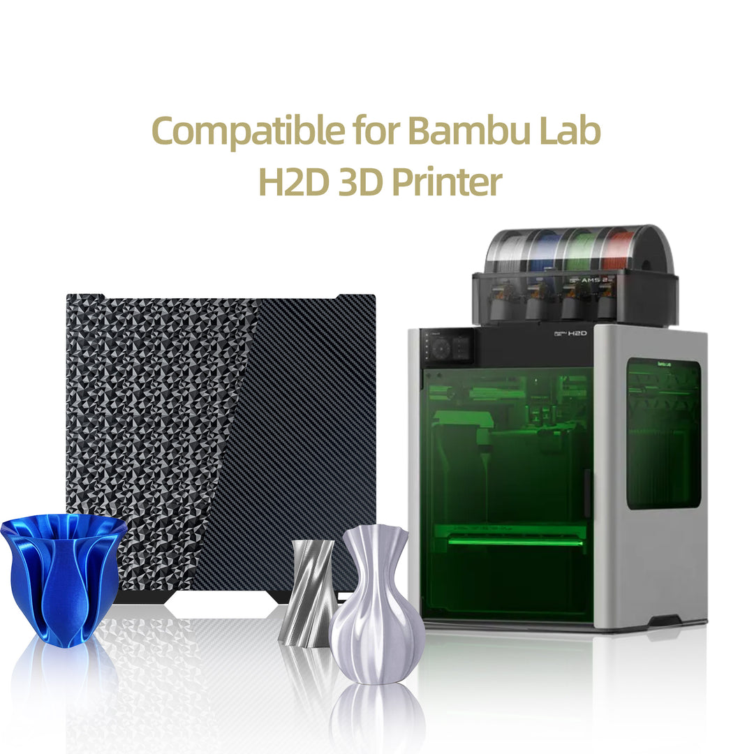 适用于 Bambu Lab H2D Combo 的 PEO PET 构建板，适用于 Bambu Labs H2D 3D 打印机平台的双面可拆卸光滑 PEO PET 弹簧钢底板，打印尺寸为 350mmx320mm