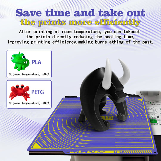 IdeaFormer 冷打印板适用于 Bambu Lab P1P/P1S/X1C/X1/X1E/A1，184*184mm 双面 PEI 打印纸适用于 Bambu Lab 系列打印机
